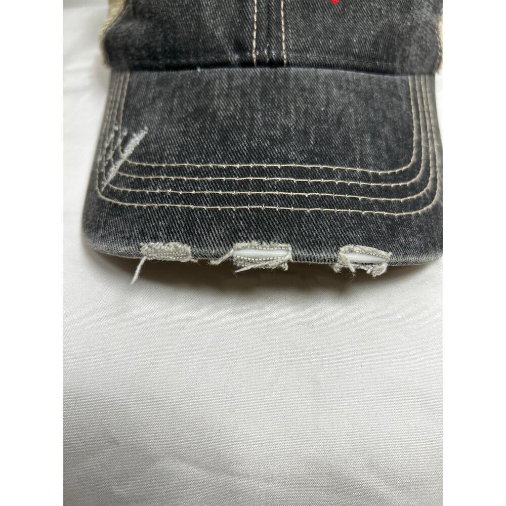 Womans Distressed Look - BOY MOM - Trucker Style Baseball Hat - Picture 4 of 11